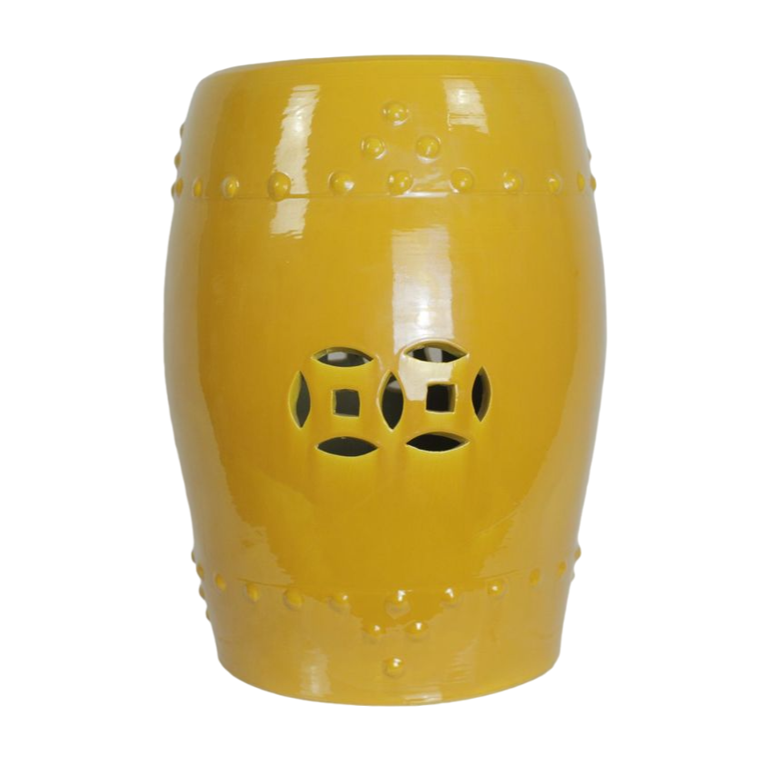 Jingdezhen Garden Stool, Yellow Gold