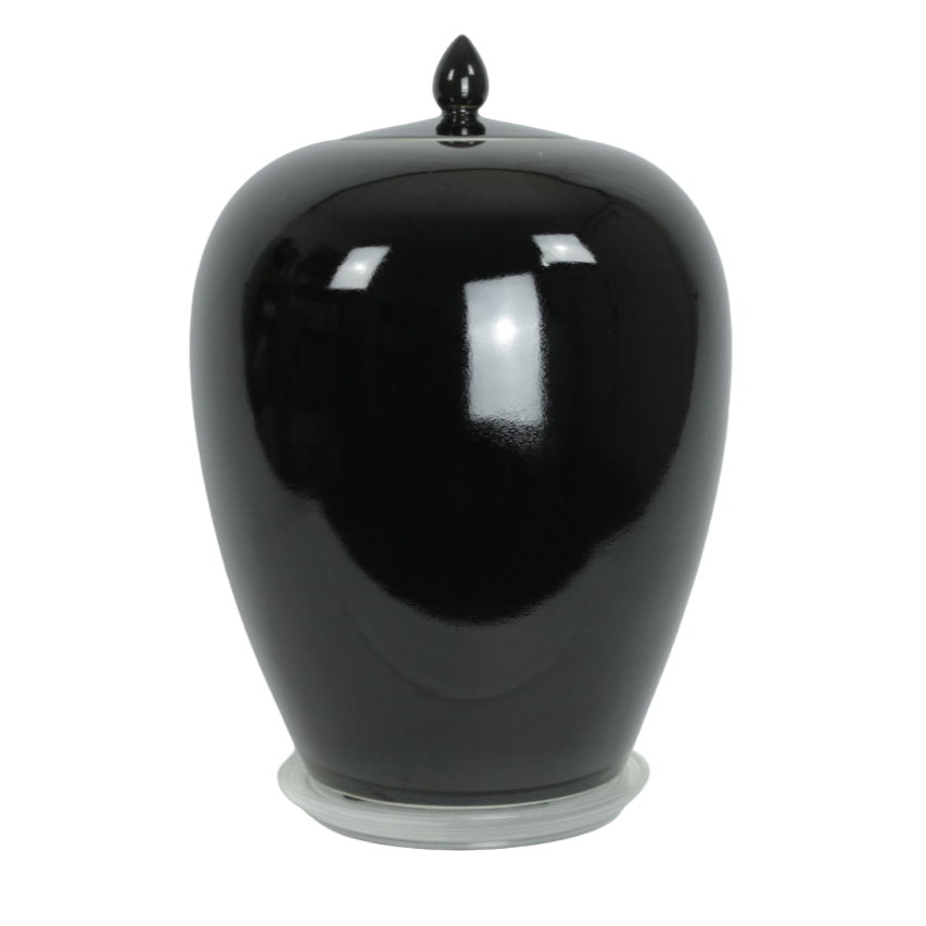 Jingdezhen Ginger Jar, Black (Pair)