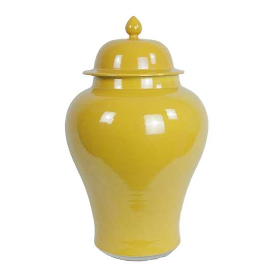 Jingdezhen Temple Jar, Yellow Gold