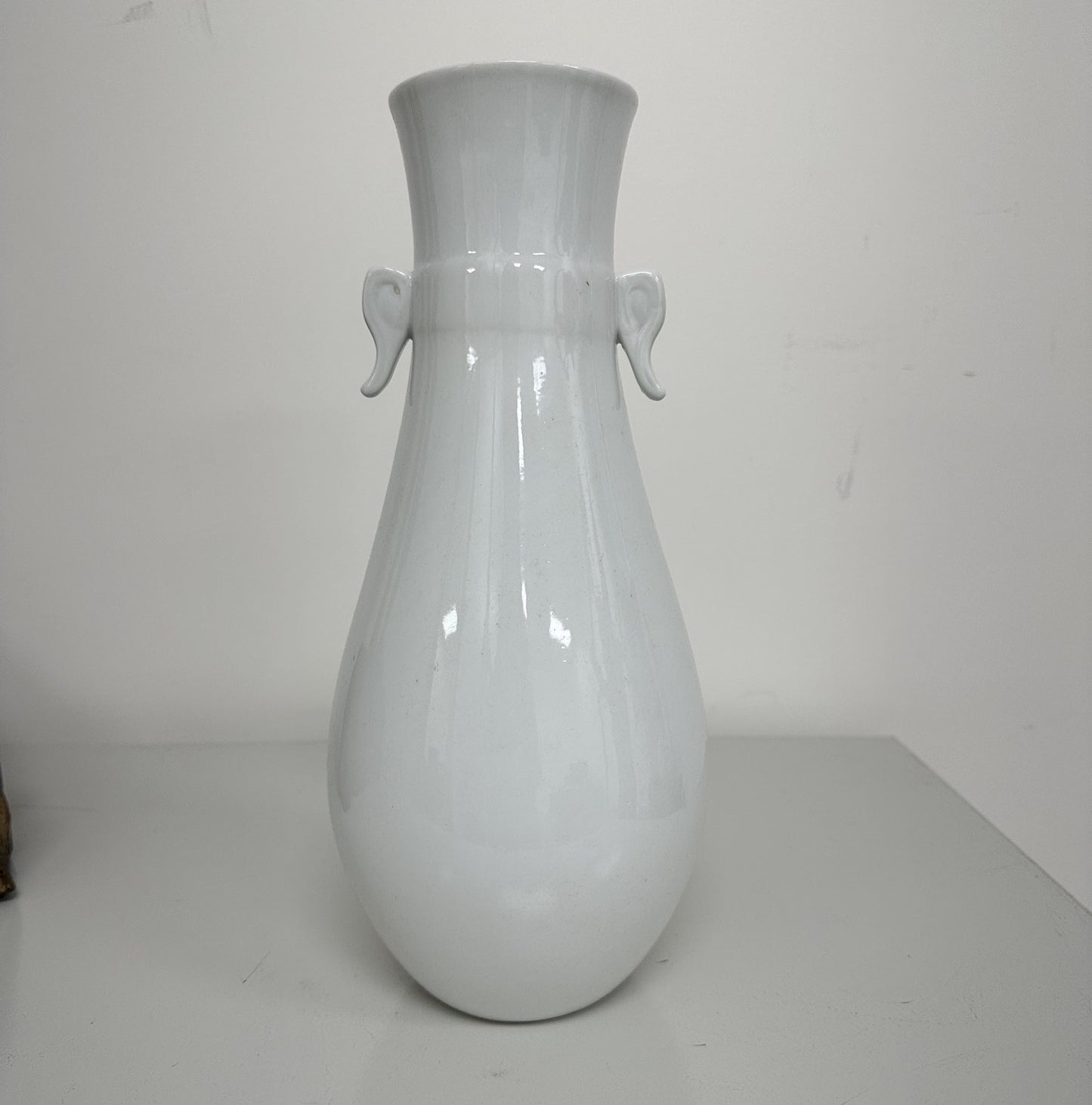 Pair of Vintage White Elephant Vases