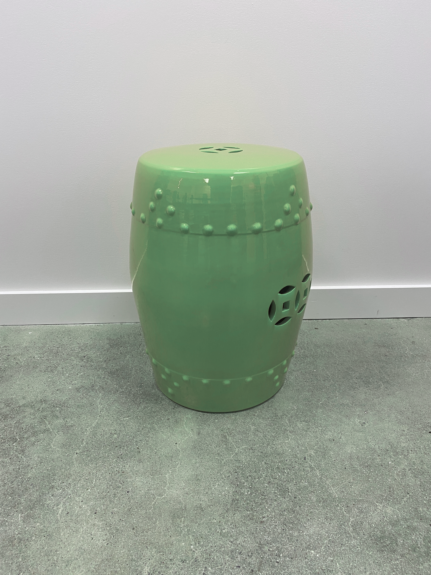 Jingdezhen Garden Stool, Celadon Crackle